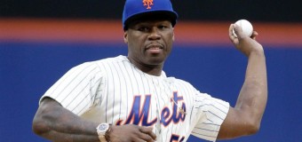 Watch 50 Cent Whiff on a First Pitch at Mets Game